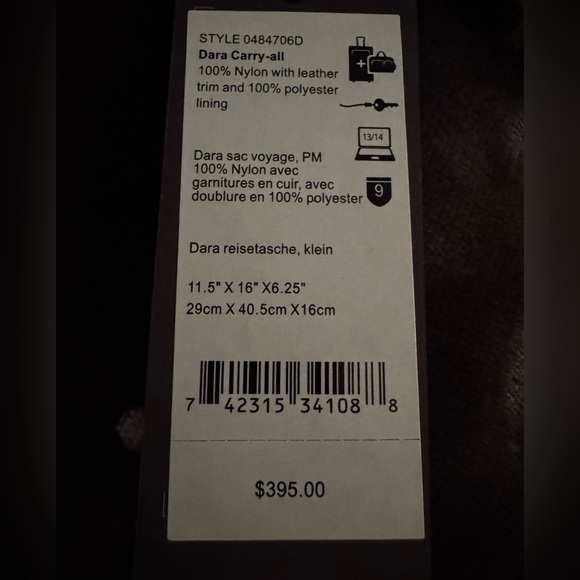 Tumi Dara Black With Gold Trim Duffle Bag EC - Picture 4 of 8